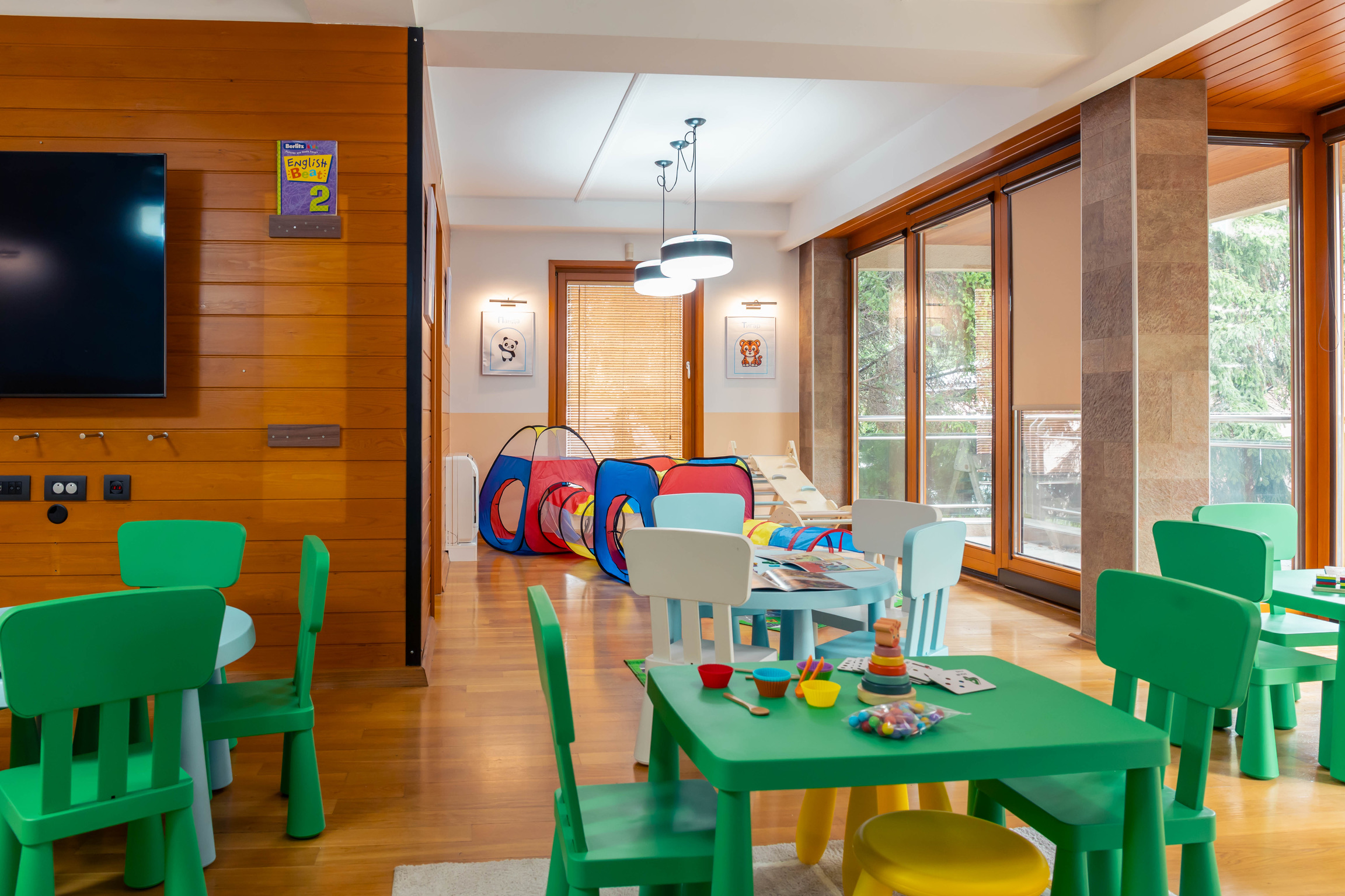 A bright play and activity corner